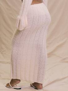 MUSERA Falda de punto acanalado de talle bajo con dobladillo acampanado, solo Bottom, ropa de playa de verano, linda y elegante para el Día de Acción de Gracias