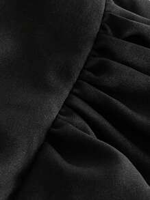 Maweii Plus Size Women's Puff Sleeve Woven Dress - Black - View 6