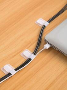 SHEIN Paquete de 10 piezas/20 piezas/30 piezas Organizador de cables, sujetacables portátil, organizador de cables con cierre de gancho y bucle para el hogar y la oficina