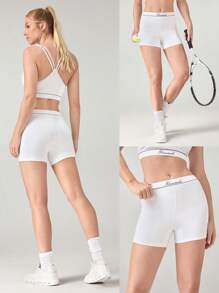 GLOWMODE Powersculpt™ Schweiß-absorbierende Sporthose mit Kontrast-Streifen, Kühleffekt, hoher Stretch, mit Seitentaschen, für High Impact Training, Laufen, Abnehmbaren Cups