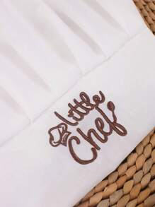 SHEIN Newborn Photography Outfits Baby Boy White Chef Hat And Apron Set Infant Photoshoot Props 1 Month And 100 Days Baby Photo Props - White - View 3