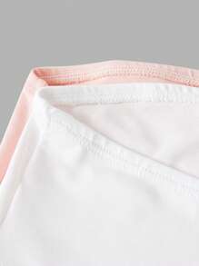 SHEIN 青少年女孩简单舒适露肩防滑吊带背心 2 件套 - 粉色 - 查看 6