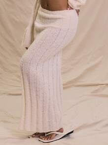 MUSERA Falda de punto acanalado de talle bajo con dobladillo acampanado, solo Bottom, ropa de playa de verano, linda y elegante para el Día de Acción de Gracias