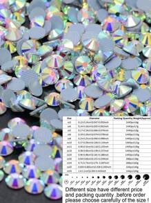 JUNAO SS3 SS4 SS5 SS6 SS8 SS10 SS12 SS16 SS20 SS30 SS34 SS40 SS50 Crystal AB Hotfix Glass Rhinestones For Clothing DIY - Multicolor - View 10