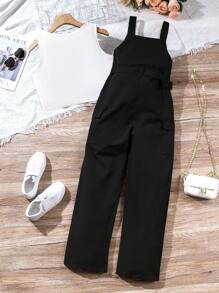 Sparklyn 青少年女孩 2 件套工装连体衣和背心套装