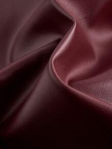 SHEIN Essnce Plus Size Women's Spring And Autumn Fashion Casual Elegant Sexy Wine Red PU Slim Sleeveless Dress,Curve Dress,Bodycon,Y2k Clothes,Birthday Outfits For Women,Western Clothes For Women,Valentine's Day - Burgundy - View 4