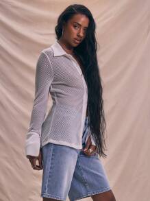 MUSERA Taillierter gehäkelter Strick-Flügelärmelpullover, sommerlicher Urlaubs-Lässig-Look, sexy Sommer