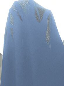 EMERY ROSE Plus Size Vacation Casual Solid Color Teacher Fall Coat - Baby Blue - View 6