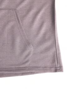 Manfinity Homme Bộ 2 áo thun nam tay ngắn màu trơn có dây rút và quần short, trang phục thường ngày cho nam Bộ 2 món - Màu tím - Xem 4