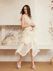 Styleloop Women's Thick-Soled Waterproof Wedge Crossover Sandals For Vacation - Apricot - View 8