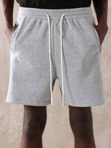 SUMWON Retro Athletic Drop Crotch Basketball Shorts Casual Gym Training Running Summer Workout Shorts With Gothic Letter Print Design Elastic Waistband Streetwear - Grey - View 6