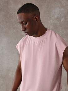Áo ba lỗ không tay Essentials Boxy Fit Raw Edge Thể thao Thể thao Tập luyện Thường ngày Áo thun cơ bắp Mùa hè Thời trang đường phố Đô thị Đồ mặc ở nhà Lễ hội bãi biển - Hồng - Xem 4