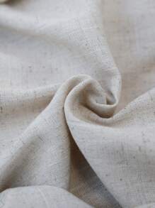 SHEIN Clasi 大码女式波西米亚风春夏西式优雅宽松休闲度假法式连衣裙，亚麻面料无袖长裙，收腰，花卉装饰，侧开衩 - 杏色 - 查看 5