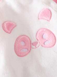 1 pieza Mono lindo rosa para bebés niñas, otoño e invierno - Blanco - Ver 3