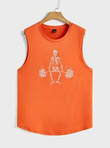 Manfinity LEGND Men's Simple Fashion Tank Top Suitable For Summer Muscle Shirts For Men - Orange - View 5