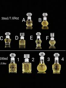 Cirelle 1Pc Vintage Split Bottle, Crystal Empty Refillable Home Table Decoration Bottle,Creative Mini Bottles Clear Transparent Glass Carving Bottle,Travel Perfume Liquid Bottle(1.69oz/50ml And 3.38oz/100ml Available), Rama Table Decor, Bedroom Supplies, Housewarming Gift, Travel Essentials, Gifts For Women/Girls/Girlfriend