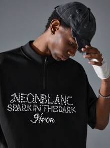 NEON BLANC 男士街头时尚铆钉圆领短袖针织 T 恤