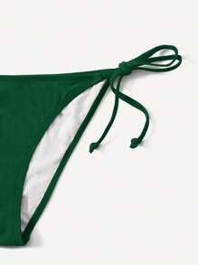 SHEIN Swim Women's Green Bikini Set, Triangle Cup Halter Neck Beach Swimsuit, Spring/Summer Resort - Green - View 5