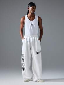 NEON BLANC 男士街头风印花针织背心 - 白色 - 查看 1