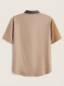 Manfinity VCAY Slim-Fit Short Sleeve Woven Shirt For Plus Size Men