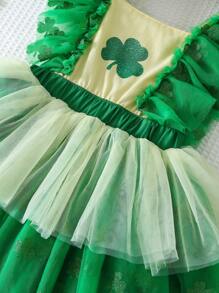 Young Girl Summer New Dress, Elegant & Fairy Style, Unique & Fashionable Design, Suitable For Wedding, Party, And Formal Occasions - Green - View 4