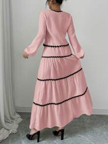 Rafferiza 2 件套：法式优雅灯笼袖纹理荷叶边蝴蝶结衬衫和裙子