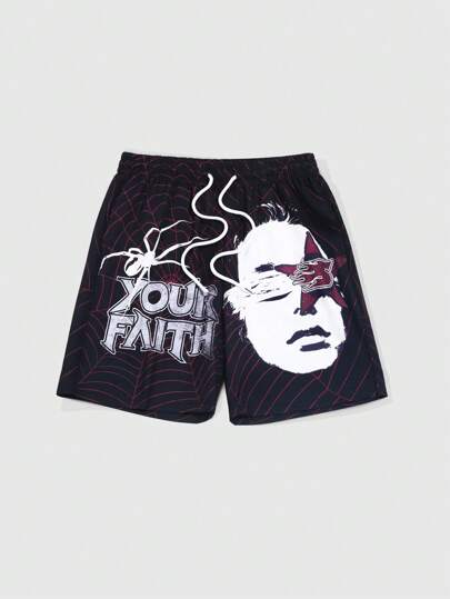 Street Life Pantaloncini casual estivi da uomo con stampa di simboli cristiani