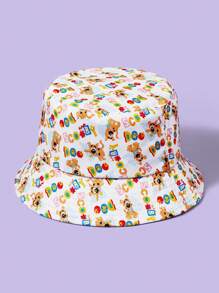 SCOOBY-DOO X SHEIN All-Over Cartoon Print White Bucket Hat - White - View 2