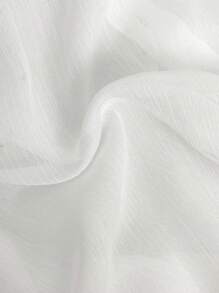 Calvaya 大码女式落肩长袖宽松休闲衬衫 - 白色 - 查看 4