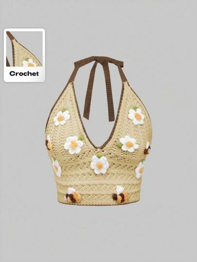 Kawaii Top tricoté simple mode femme, convenant pour l'été