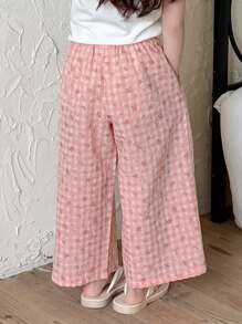 DAZY Pantalones de estar por casa cómodos con estampado todo sobre todo para niña, ropa de dormir para primavera y verano