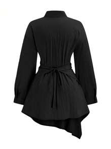 SHEIN Unity Blusa larga con cruce de cordones para mujer tallas grandes