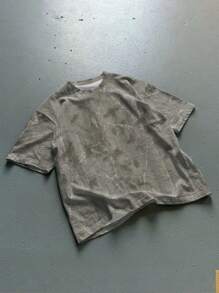 Manfinity Dauomo 男士树枝印花圆领短袖休闲百搭 T 恤 - 白色 - 查看 4