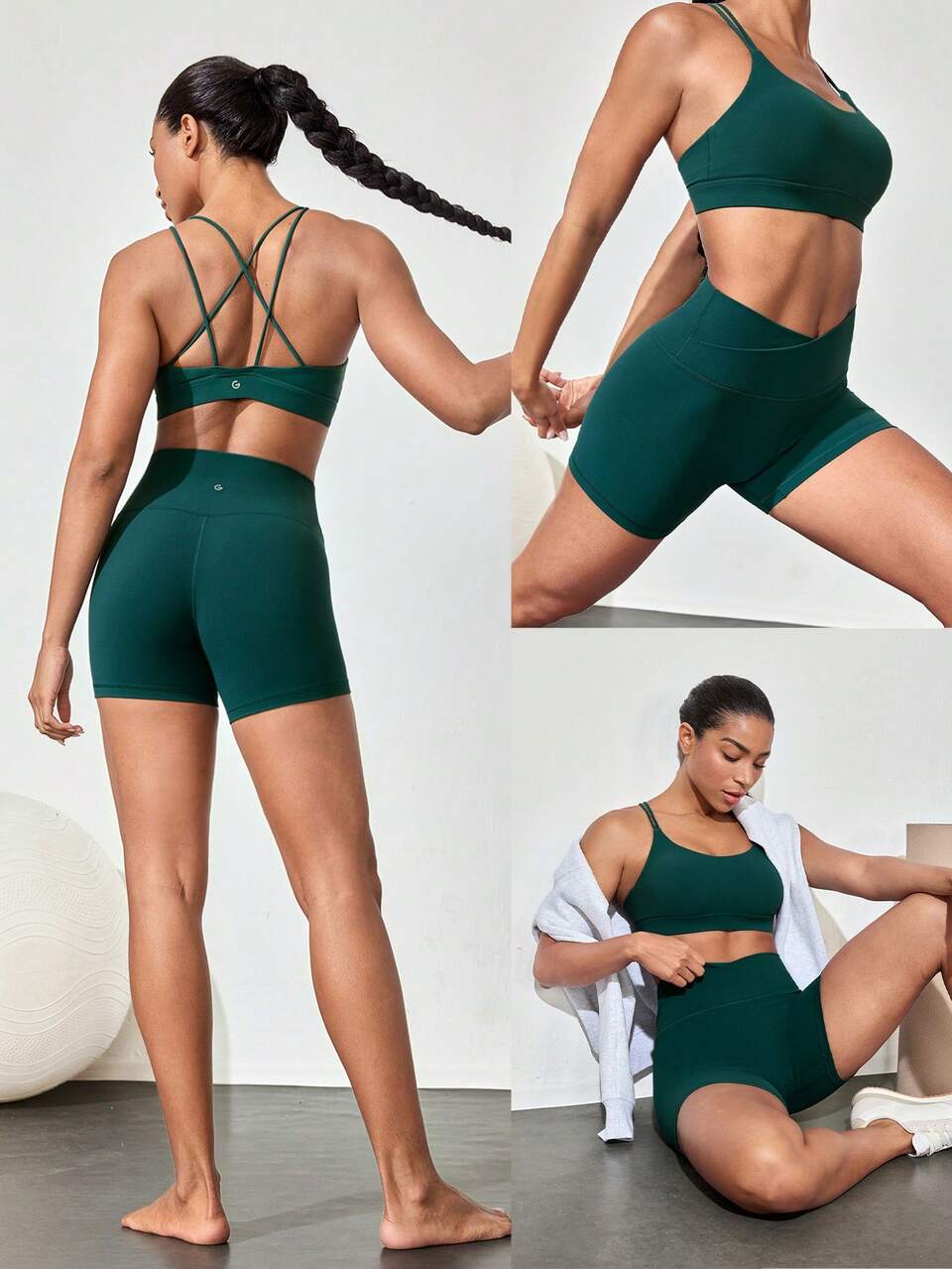 4.3" FeatherFit™ Crossover Waist Biker Shorts