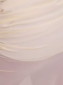 MUSERA Chiffon Ruched Split Thigh Maxi Skirt Summer Vacation  Party - Khaki - View 6