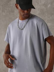 SUMWON Essential Boxy Fit Raw Edge Tank Top Short Sleeve Muscle Shirt Streetwear Urban Fashion Summer Athletic Training Workout Gym Cut-Off Tee - Mauve Purple - View 4