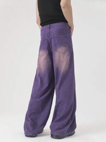Manfinity EMRG Men's Casual Denim Jeans, Suitable For Summer - Purple - View 2