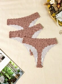 Snug Zone 3 pezzi/confezione Perizoma Leopardato Senza Cuciture per Donna - Multicolore - Visualizzare 2