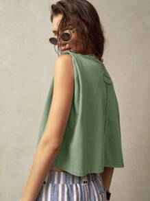 Bohemela 女式度假无袖圆领背心 - 綠色 - 查看 7