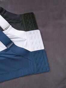 SHEIN 3pcs Set Women Lace Leisure Soft & Comfortable Wide Strap Push Up Underwire Lingerie Bras