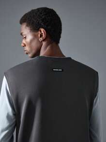 NEON BLANC Men's Street Fashion Knitted Crew Neck Top - Black - View 5