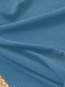 SHEIN LUNE Áo ba lỗ cổ tròn không tay in hình cờ Hoa Kỳ dành cho nữ, thường ngày mùa hè - Màu xanh bụi bặm - Xem 4