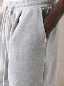 SUMWON Essential Pleated Athletic Shorts Drawstring Waistband Lightweight Training Workout Casual Summer Sports Gym Relaxed Fit Activewear Performance Shorts - Light Grey - View 7