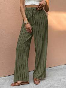 SHEIN Frenchy Damen Tailaillierte gerade geschnittene weite Freizeithose