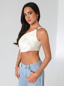 Roylia Top corto elegante, sensual y sexy - Albaricoque - Ver 4