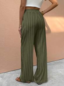 SHEIN Frenchy Damen Tailaillierte gerade geschnittene weite Freizeithose