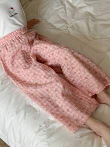 DAZY Pantalones de estar por casa cómodos con estampado todo sobre todo para niña, ropa de dormir para primavera y verano