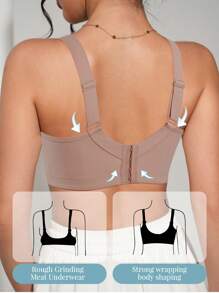 1 Áo ngực thể thao không dây dây bản rộng liền mạch dành cho nữ, nâng và tạo hình, áo chống chảy xệ - Cà phê nâu - Xem 2
