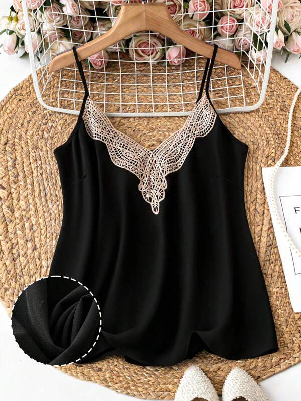 DreamSkyne Plus Size V-Neck Thin Strap Camisole Tank Top, Going Out Top Graphic Tees Women Tops
