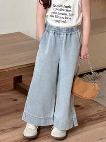 Dazy Kids Young Girls Denim Jeans - Light Wash - View 4